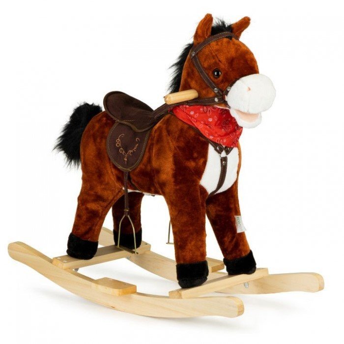 Ecotoys Calut balansoar cu sunete si coada in miscare XL-106 ciocolatiu