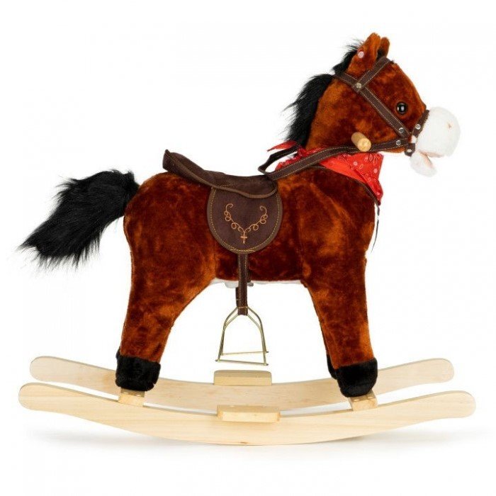 Ecotoys Calut balansoar cu sunete si coada in miscare XL-106 ciocolatiu