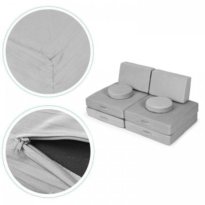 Ecotoys Canapea extensibila modulara pentru copii gri