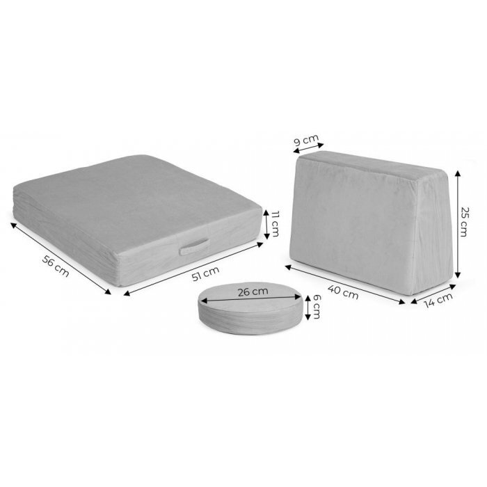 Ecotoys Canapea extensibila modulara pentru copii gri