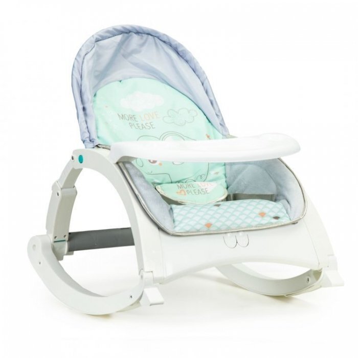 Ecotoys Fotoliu balansoar 3 in 1 cu vibratii si tava 27231 elefant