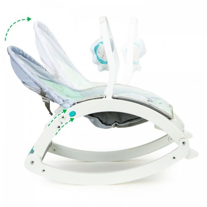 Ecotoys Fotoliu balansoar 3 in 1 cu vibratii si tava 27231 elefant