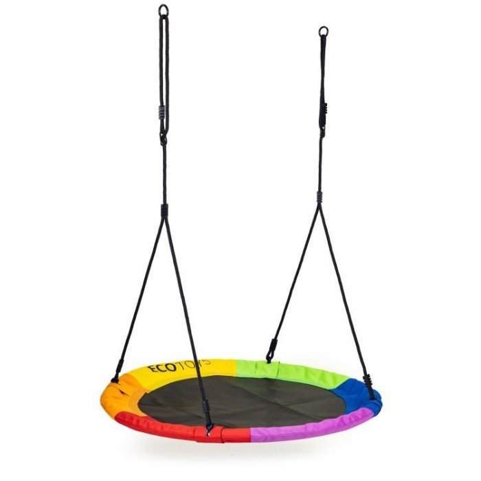 Ecotoys Leagan pentru copii cuib de barza cu cadru din otel galvanizat multicolor