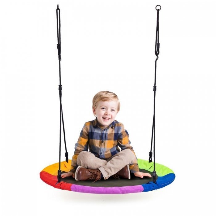 Ecotoys Leagan pentru copii cuib de barza cu cadru din otel galvanizat multicolor