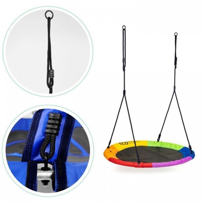 Ecotoys Leagan pentru copii cuib de barza cu cadru din otel galvanizat multicolor