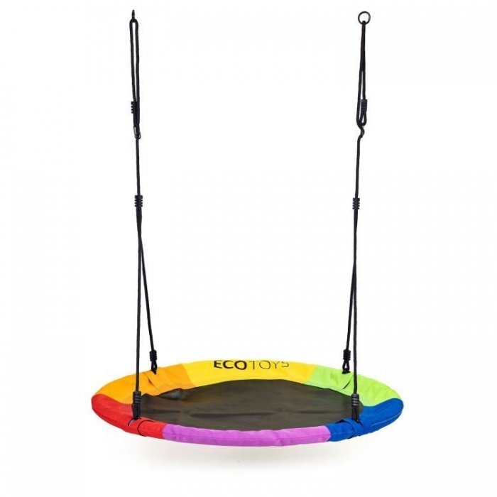 Ecotoys Leagan pentru copii cuib de barza cu cadru din otel galvanizat multicolor