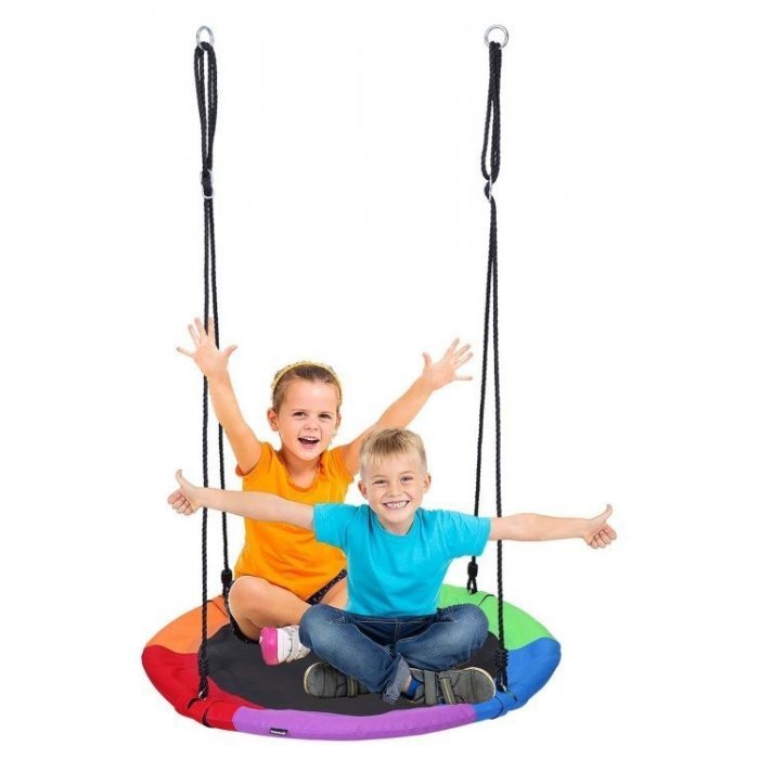 Ecotoys Leagan pentru copii G-744 cuib de barza cu cadru din otel galvanizat multicolor