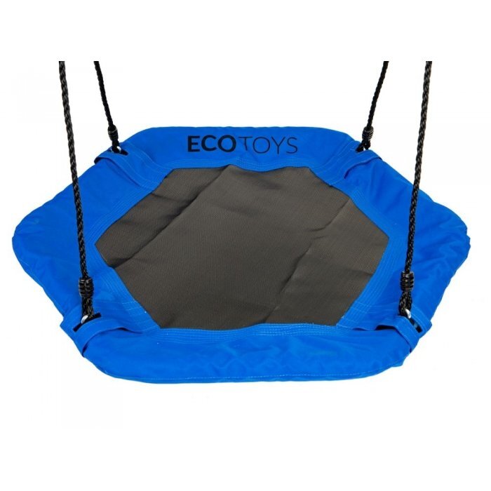 Ecotoys Leagan pentru copii hexagonal tip cuib de barza suspendat MIR6023 albastru