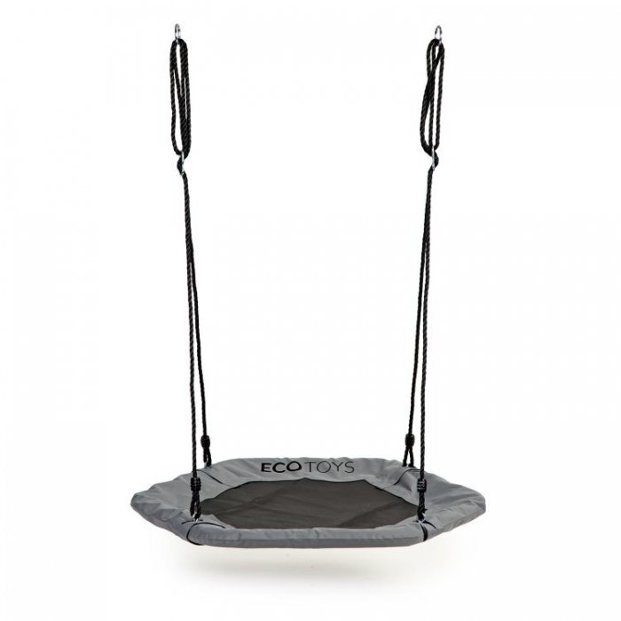 Ecotoys Leagan pentru copii hexagonal tip cuib de barza suspendat MIR6023 gri
