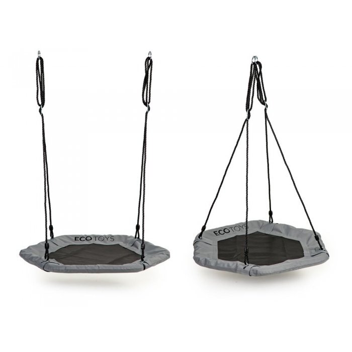 Ecotoys Leagan pentru copii hexagonal tip cuib de barza suspendat MIR6023 gri