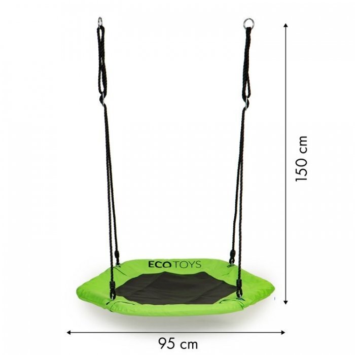Ecotoys Leagan pentru copii hexagonal tip cuib de barza suspendat MIR6023 verde