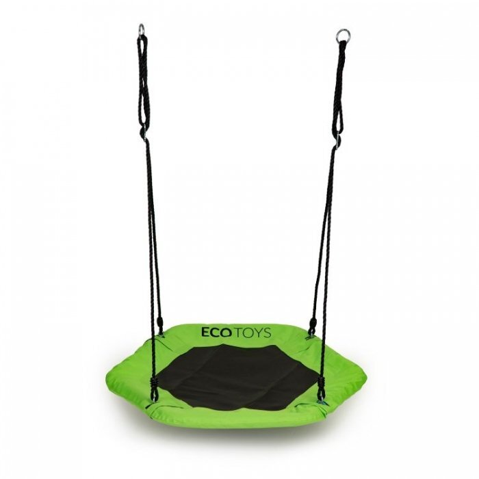 Ecotoys Leagan pentru copii hexagonal tip cuib de barza suspendat MIR6023 verde