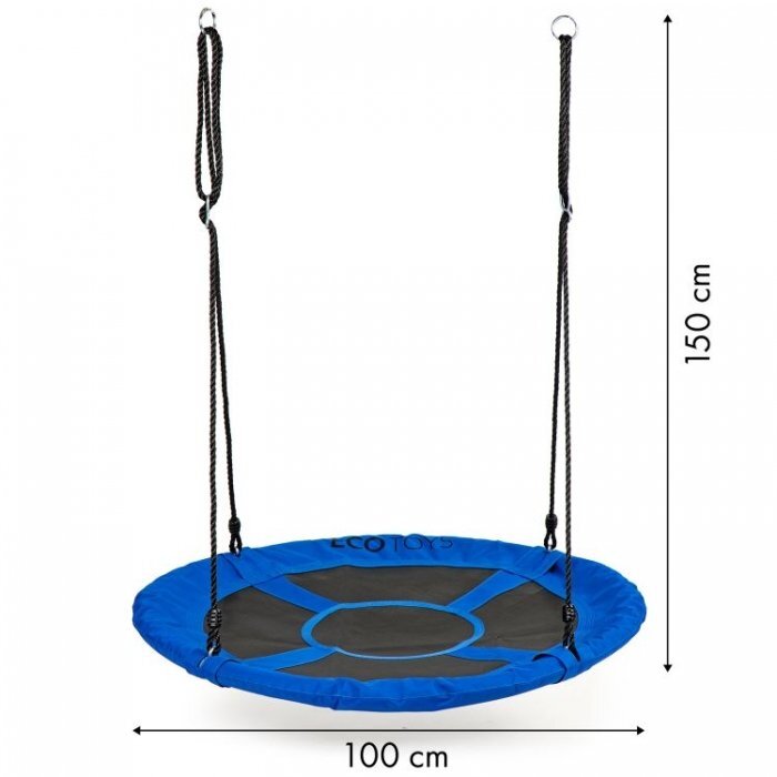 Ecotoys Leagan pentru copii rotund tip cuib de barza suspendat 100 cm MIR6001 albastru