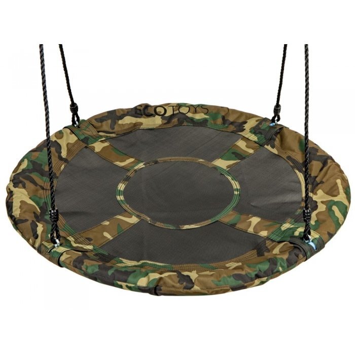 Ecotoys Leagan pentru copii rotund tip cuib de barza suspendat 100 cm MIR6001 camuflaj
