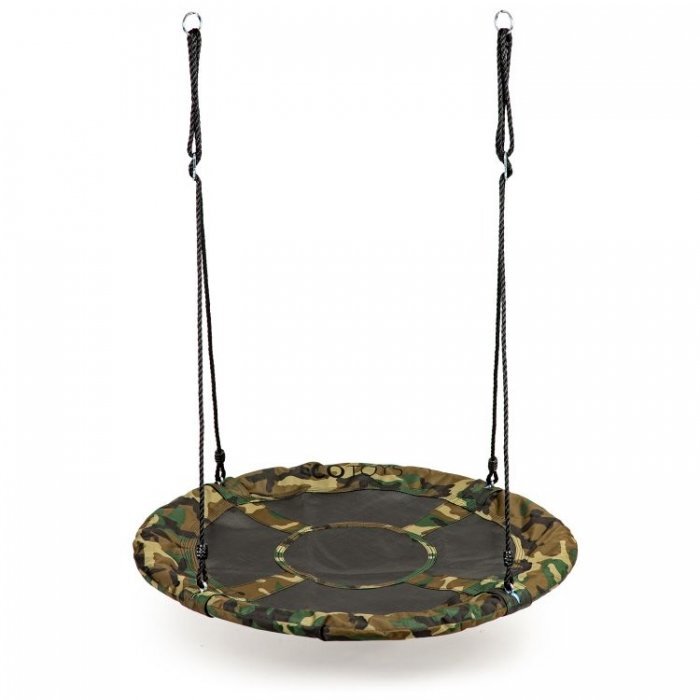 Ecotoys Leagan pentru copii rotund tip cuib de barza suspendat 100 cm MIR6001 camuflaj