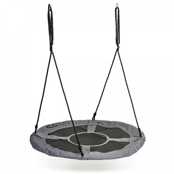 Ecotoys Leagan pentru copii rotund tip cuib de barza suspendat 100 cm MIR6001 gri