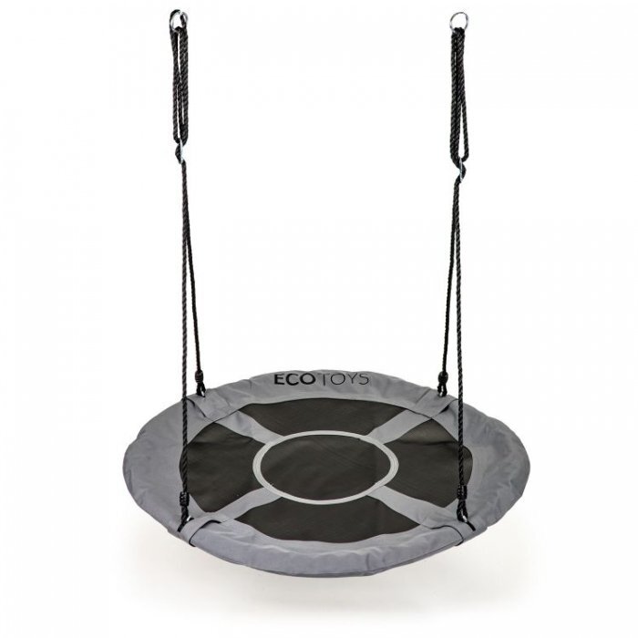 Ecotoys Leagan pentru copii rotund tip cuib de barza suspendat 100 cm MIR6001 gri