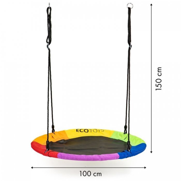 Ecotoys Leagan pentru copii rotund tip cuib de barza suspendat 100 cm MIR6001 multicolor