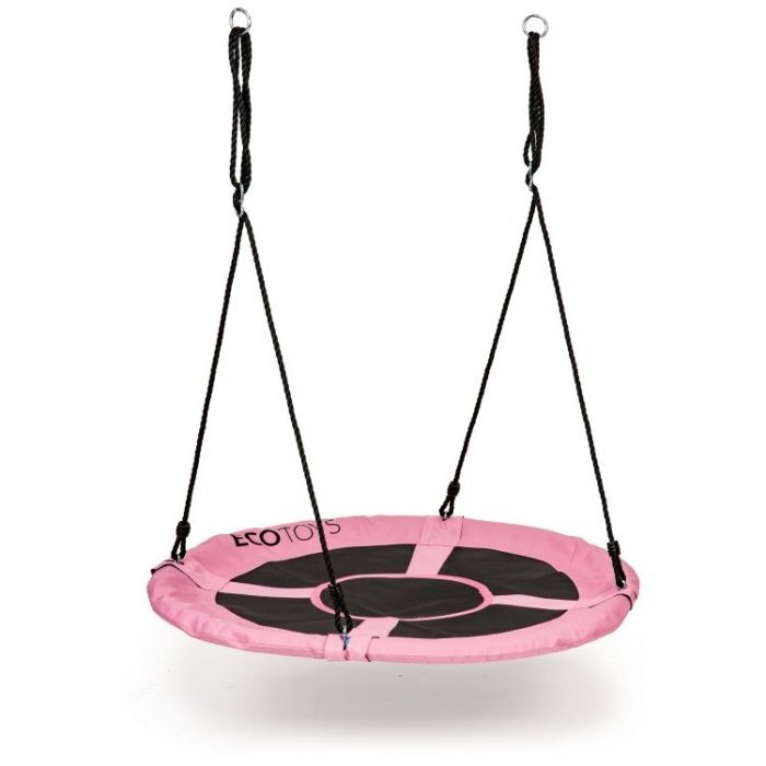 Ecotoys Leagan pentru copii rotund tip cuib de barza suspendat 100 cm MIR6001 roz