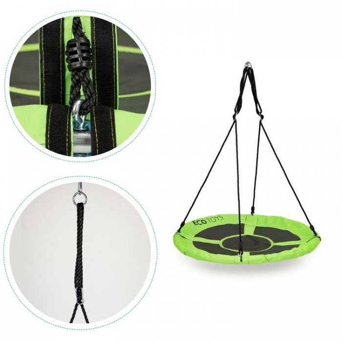 Ecotoys Leagan pentru copii rotund tip cuib de barza suspendat 100 cm MIR6001 verde