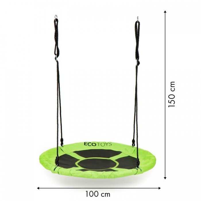 Ecotoys Leagan pentru copii rotund tip cuib de barza suspendat 100 cm MIR6001 verde