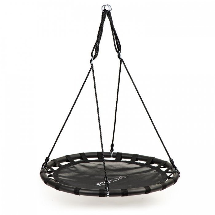 Ecotoys Leagan pentru copii rotund tip cuib de barza suspendat 100 cm MIR6300 negru