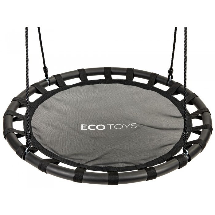 Ecotoys Leagan pentru copii rotund tip cuib de barza suspendat 100 cm MIR6300 negru