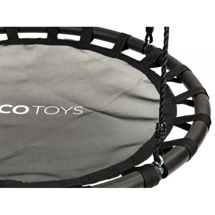 Ecotoys Leagan pentru copii rotund tip cuib de barza suspendat 100 cm MIR6300 negru