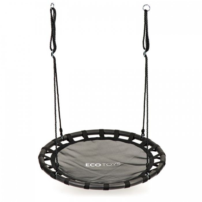 Ecotoys Leagan pentru copii rotund tip cuib de barza suspendat 100 cm MIR6300 negru