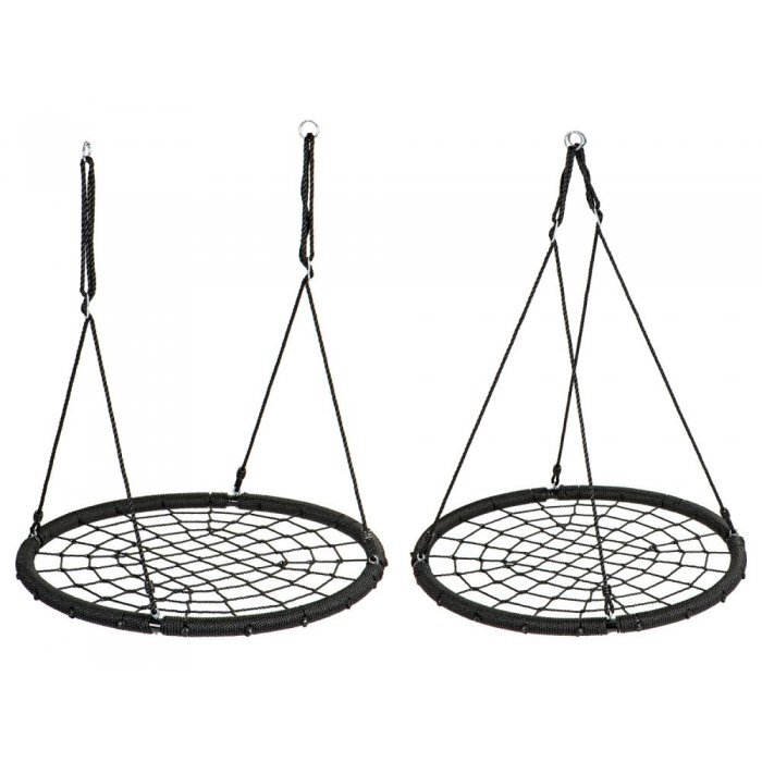 Ecotoys Leagan pentru copii rotund tip cuib de barza suspendat 100 cm MIR8015 negru