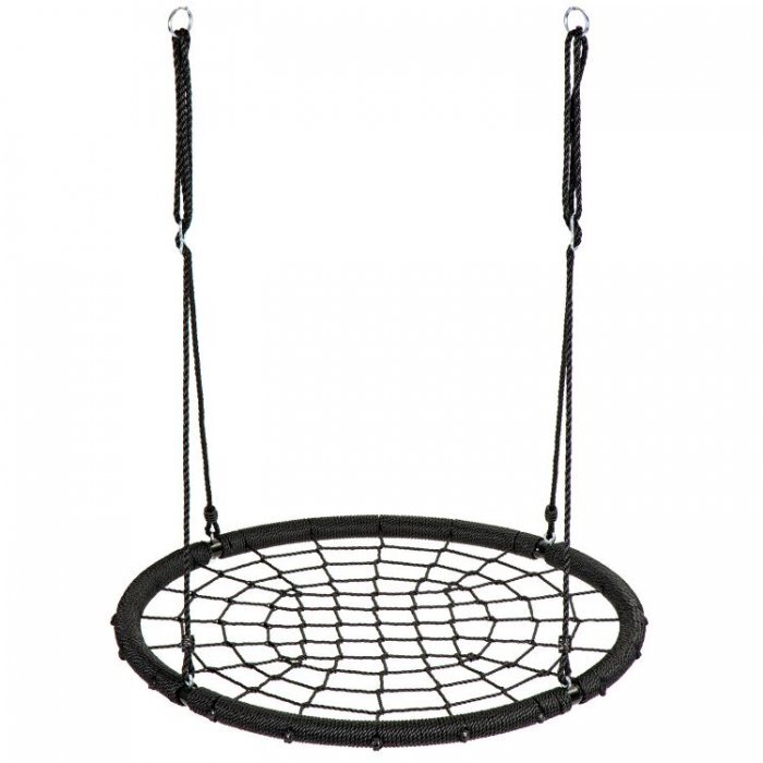 Ecotoys Leagan pentru copii rotund tip cuib de barza suspendat 100 cm MIR8015 negru