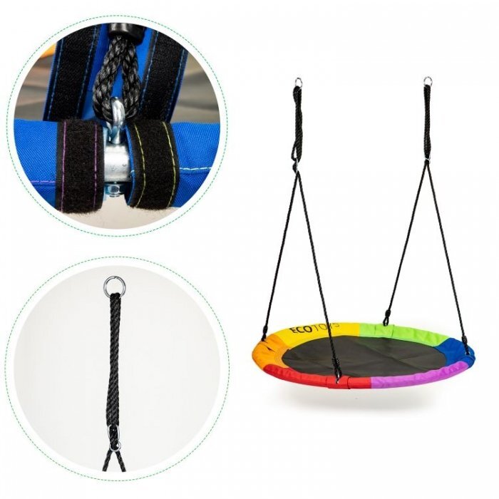 Ecotoys Leagan pentru copii rotund tip cuib de barza suspendat 110 cm MIR6001 multicolor
