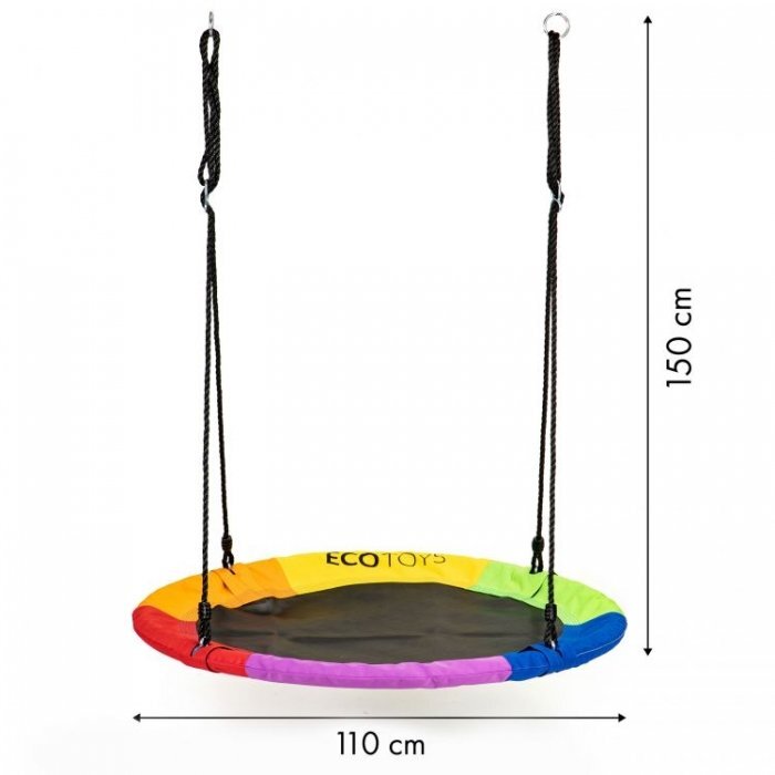 Ecotoys Leagan pentru copii rotund tip cuib de barza suspendat 110 cm MIR6001 multicolor