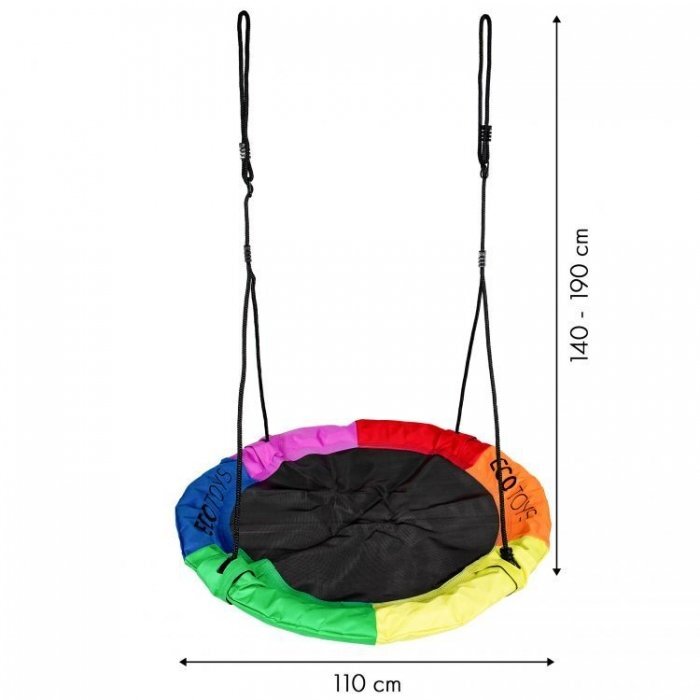 Ecotoys Leagan pentru copii rotund tip cuib de barza suspendat 110 cm MIR6001 multicolor