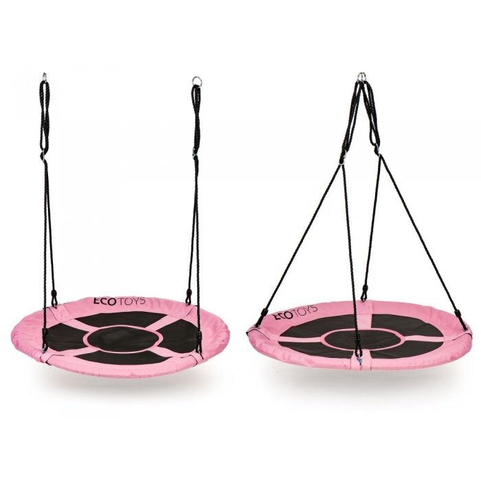Ecotoys Leagan pentru copii rotund tip cuib de barza suspendat 110 cm MIR6001 roz