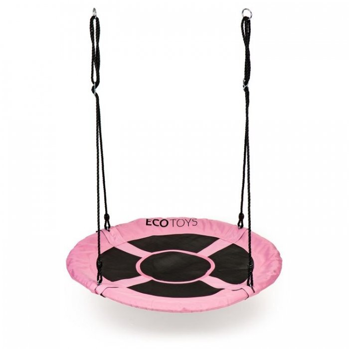 Ecotoys Leagan pentru copii rotund tip cuib de barza suspendat 110 cm MIR6001 roz