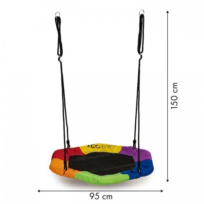 Ecotoys Leagan pentru copii rotund tip cuib de barza suspendat MIR6023 multicolor