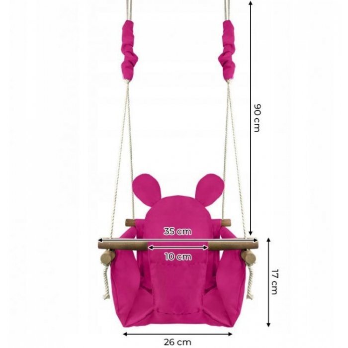 Ecotoys Leagan pentru copii tip ursulet roz