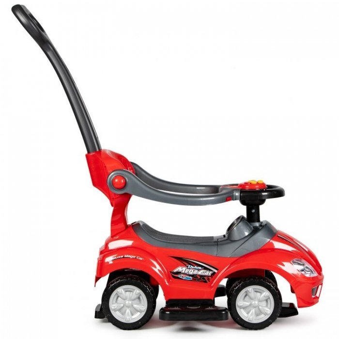 Ecotoys Masinuta copii de impins 382 rosu 3 in 1 cu maner si bara de protectie detasabile suport pentru picioare spatiu depozitare sub scaun pentru copii intre 1 si 3 ani