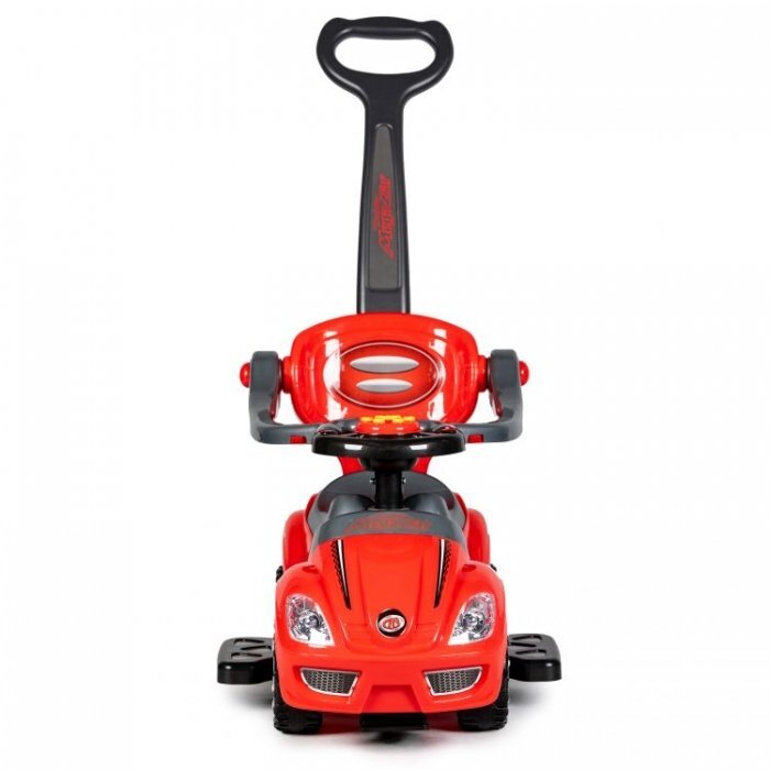 Ecotoys Masinuta copii de impins 382 rosu 3 in 1 cu maner si bara de protectie detasabile suport pentru picioare spatiu depozitare sub scaun pentru copii intre 1 si 3 ani