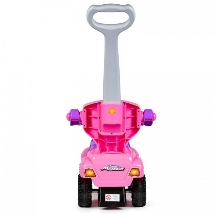 Ecotoys Masinuta copii de impins 382 roz 3 in 1 cu maner si bara de protectie detasabile suport pentru picioare spatiu depozitare sub scaun pentru copii intre 1 si 3 ani