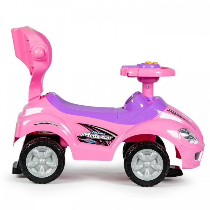 Ecotoys Masinuta copii de impins 382 roz 3 in 1 cu maner si bara de protectie detasabile suport pentru picioare spatiu depozitare sub scaun pentru copii intre 1 si 3 ani