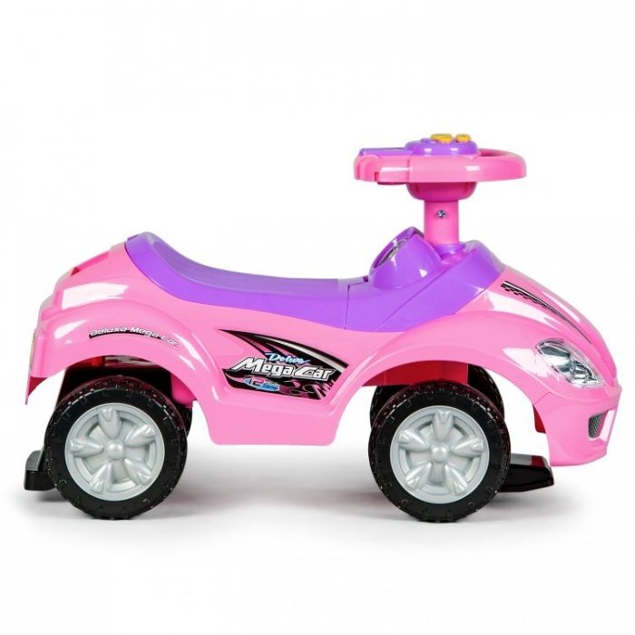Ecotoys Masinuta copii de impins 382 roz 3 in 1 cu maner si bara de protectie detasabile suport pentru picioare spatiu depozitare sub scaun pentru copii intre 1 si 3 ani