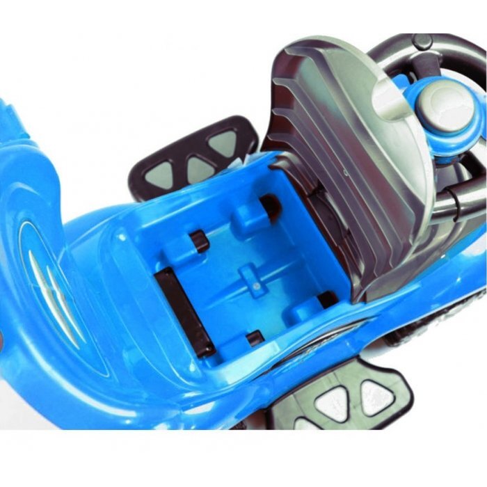Ecotoys Masinuta copii de impins Mini Cooper 321 albastru cu maner de impins detasabil suport pentru picioare bara de protectie panou muzical recomandata copiilor cu varsta cuprinsa intre 1 si 3 ani