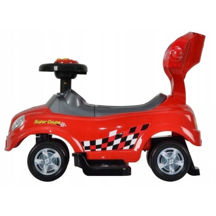 Ecotoys Masinuta copii de impins Mini Cooper 321 rosu cu maner de impins detasabil suport pentru picioare bara de protectie panou muzical recomandata copiilor cu varsta cuprinsa intre 1 si 3 ani