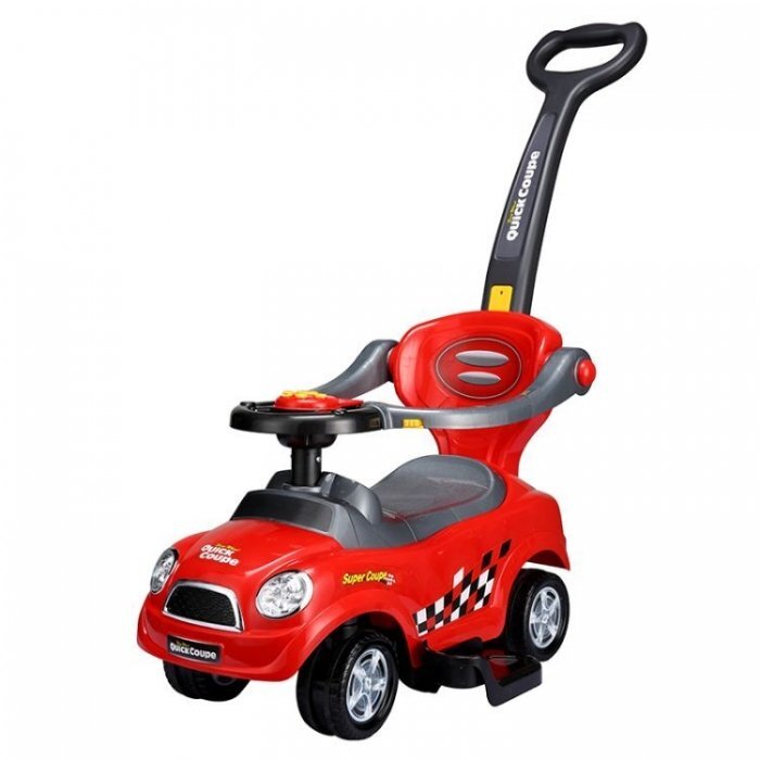 Ecotoys Masinuta copii de impins Mini Cooper 321 rosu cu maner de impins detasabil suport pentru picioare bara de protectie panou muzical recomandata copiilor cu varsta cuprinsa intre 1 si 3 ani