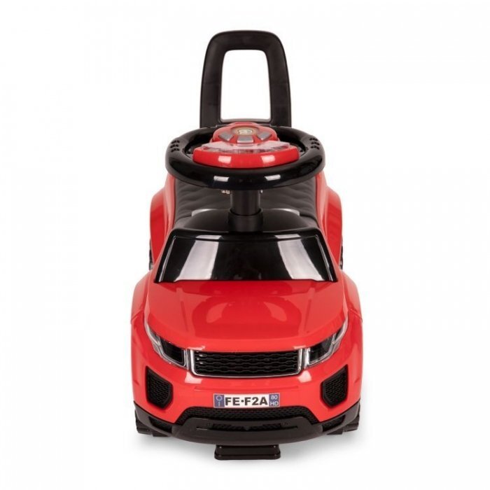Ecotoys Masinuta pentru copii fara pedale 613W rosu spatar cu functie de impingere spatiu pentru depozitarea jucariilor volan cu melodii si claxon potrivita copiilor de la 1 an