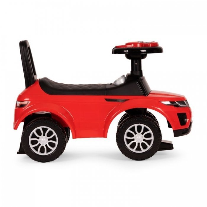 Ecotoys Masinuta pentru copii fara pedale 613W rosu spatar cu functie de impingere spatiu pentru depozitarea jucariilor volan cu melodii si claxon potrivita copiilor de la 1 an