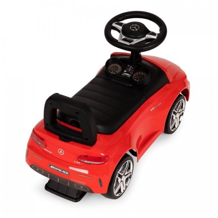 Ecotoys Masinuta pentru copii fara pedale Mercedes 638 rosu compartiment de depozitare sub scaun volan cu sunete protectie antirasturnare