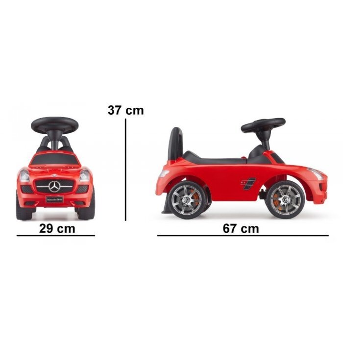 Ecotoys Masinuta pentru copii fara pedale Mercedes Benz SLS AMG Rosu de la 3 ani panou multimedia dotat cu melodii si claxon spatiu de depozitare protectie impotriva rasturnarii greutate maxima admisa 23 kg